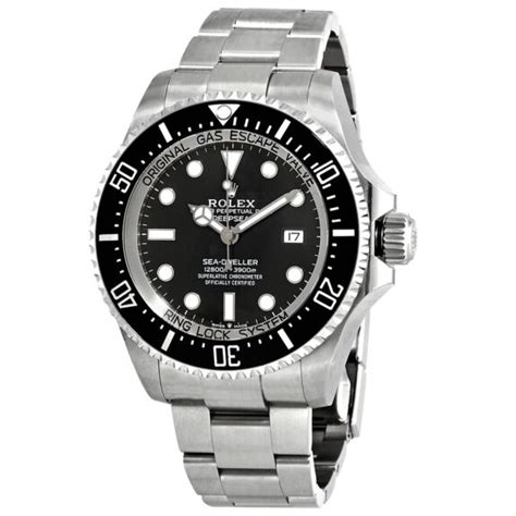 deepsea stainless steel rolex men's oyster black dial watch 126660-0001|Rolex oystersteel black dial.